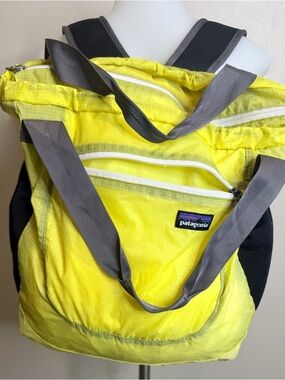 Patagonia Black Sling Strap with Yellow Accent and Multicolor Logo